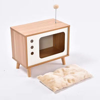 Vente en gros de maisons pour chats en bois avec coussin amovible
