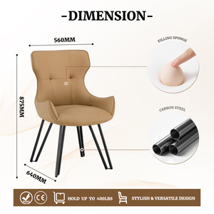 Chaise de salle à manger contemporaine en cuir PU <span class=keywords><strong>italien</strong></span>, finition chromée, écologique, durable, portable, pour la maison, le bureau, l'hôtel - Product Image 5