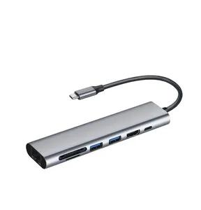 Vmade — Station d'accueil 7 en 1 Type C, multi-fonction, en aluminium, Hub 7 porno, avec 4K PD HDMl RJ45 SD/TF, usb 3.0 C