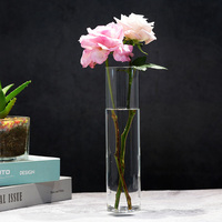 Vase en verre transparent vintage en gros, centre de table décoratif pour mariage, fête, événement, arrangement floral à domicile