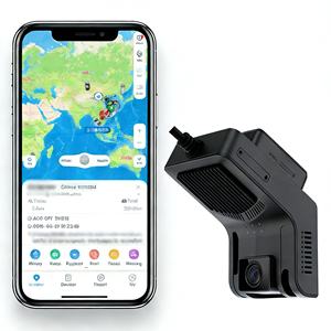 Caméra embarquée double objectif 4G LTE pour voitures avec application WiFi, moniteur en direct, suivi GPS, emplacement pour carte SIM intégré - Product Image 1