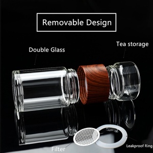 Vaso Infusor de Té YINUO Mini de Vidrio Borosilicato Ecológico de Alta Calidad, Clásico, Portátil, con Tapa, 370 ml, 1 Año de Garantía - Product Image 2