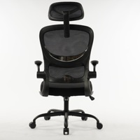 Chaise de bureau ergonomique moderne en maille avec accoudoirs et appui-tête réglables, capacité de 150 kg, avec roulettes, chaise de gaming confortable (noir)