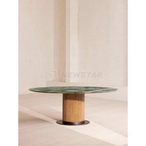 Newstar, muebles de comedor de piedra Natural, mesa de comedor de mármol de cuarcita redonda rectangular cuadrada verde - Product Image 1