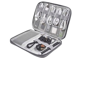 Sacs à appareil photo portables, organisateur de câbles double couche, sac de voyage en polyester avec fermeture éclair, rangement numérique - Product Image 1