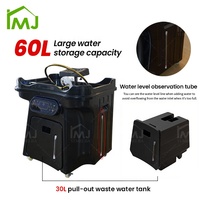 Bac à shampoing mobile pour salon de coiffure, sans plomberie, lavabo portable japonais pour spa capillaire avec réservoir d'eau