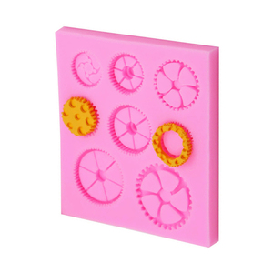 Moule en silicone DIY pour décoration <span class=keywords><strong>de</strong></span> gâteaux et fondants, forme rectangulaire 3D, 8 variantes différentes, motif engrenage d'<span class=keywords><strong>horloge</strong></span> <span class=keywords><strong>de</strong></span> type industriel - Product Image 4