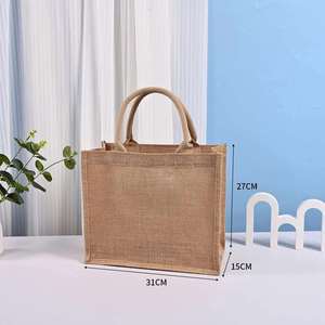 Bolsa de Compras de Yute de 34*40cm, Lavable, Ecológica, con Logotipo Promocional Personalizado, Color Supermercado, Asa de Cuerda, Personalización de Impresión - Product Image 3