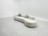 Bestseller Moderne Möbel Weißes Sofa Wohnzimmer-Sofas Geschwungenes Sofa 3-Sitzer Stoffsofa für Modulare Eckgarnitur Relaxsofa