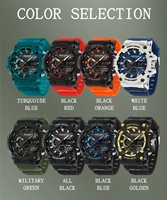 Montre de sport pour homme SANDA 6225 de haute qualité, affichage analogique-numérique, lumineuse, résistante à l'eau 5BAR, bracelet en caoutchouc TPU, quartz