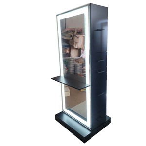 MOQ 1  Vente Flash  Station de coiffure LED NOIRE pleine grandeur d'occasion  Station totale à vendre Stations de salon éclairées Durée de vie de 10 ans - Product Image 1