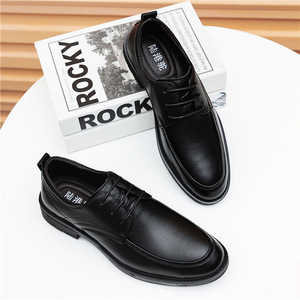 Men Genuine Leather Square Toe Oxfords Soft Sole Office Business <b>Dress</b> Shoes - Product Image 1