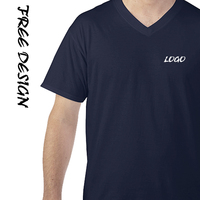 T-shirts en coton à col en V vierges à impression personnalisée 100% coton unisexe Hip Hop t-shirts surdimensionnés vierges et décontractés pour hommes