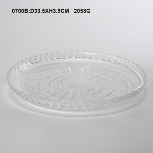 Bol à salade multi-motifs vert lac pour usage domestique ; assiette à fruits en verre durable à bord doré - Product Image 5