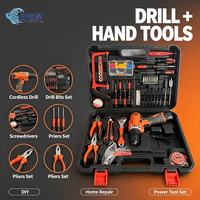 Ensemble d'outils professionnels de 90 pièces pour perceuse électrique en acier au carbone, avec batterie au lithium et mallette de transport, tournevis inclus pour la réparation domestique et le bricolage