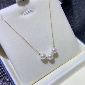 Collar de Perlas de Agua Dulce Wenchi 2025 Zhuji, Perlas Pequeñas Casi Perfectamente Redondas de 4mm con Pequeños Imperfecciones, Modelo S925 35527 - Product Image 1