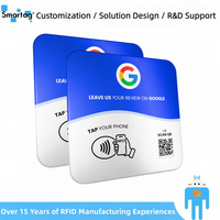 Support d'affichage personnalisé en PVC avec puce programmable N213 215 216 pour menu QR Code intelligent, carte NFC Google Review