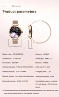 Montre connectée de luxe pour femme NX7, écran AMOLED, suivi menstruel, sécurité de l'ovulation, période de grossesse, IP68, appels Bluetooth, montre intelligente pour femme