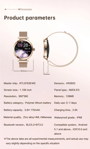 Reloj Inteligente NX7 AMOLED de Lujo <span class=keywords><strong>para</strong></span> Mujer, Seguro <span class=keywords><strong>para</strong></span> el Periodo Menstrual, Ovulación y Embarazo, IP68, con Llamadas Bluetooth - Product Image 5