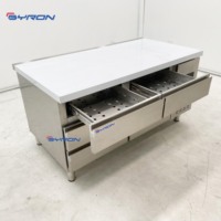 Tiroir de réfrigérateur d'établi d'acier inoxydable avec le robinet et l'évier