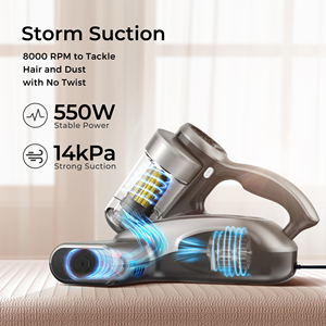 Aspirapolvere per Materassi Anti-allergeni con Luce UV-C, Tecnologia di Riscaldamento Avanzata, Aspirazione 15Kpa, 550W, Portatile, 240min di Autonomia - Product Image 5