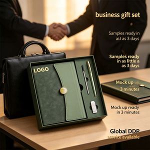 Libreta Corporativa Moderna de Piel Sintética con Bolígrafo USB, Personalizable con Marca, OEM, Set de Regalo para Empleados en Caja - Product Image 2