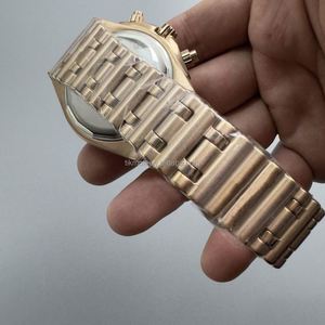Relojes de Hombre de Lujo, Cronógrafo de Cuarzo, Oro Rosa, Acero Inoxidable 316L, Movimiento Japonés VK, Reloj para Hombre, Orologi - Product Image 4