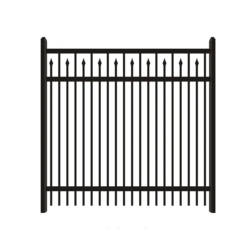 Yüksek kaliteli ucuz mızrak üst Metal çit panelleri dekoratif ferforje bahçe çit