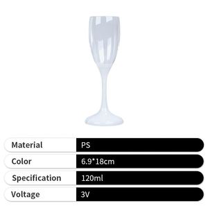 Verres à vin lumineux colorés pour fêtes, en plastique transparent, avec LED rose et rouge, pour boissons - Product Image 4