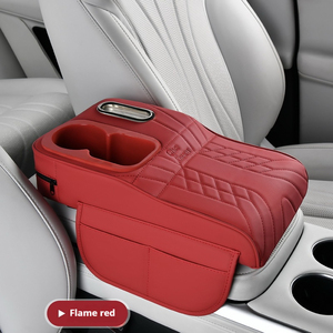 Boîte d'accoudoir de voiture en cuir multifonctionnelle de luxe Marcan avec coussin surélevé, boîte à mouchoirs, porte-gobelet et sac de rangement, ajustement standard - Product Image 4