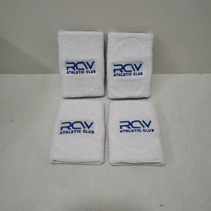 Özel Logo nakış yumuşak pamuk atletik Terry bez örme atletik ter bandı bileklik - Product Image 6