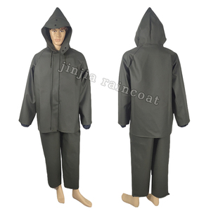 <span class=keywords><strong>Traje</strong></span> Impermeable de PVC y Poliéster para Pesca, Trabajo y Senderismo, Incluye Chaqueta y Pantalones con Tirantes, Venta al Por Mayor - Product Image 5