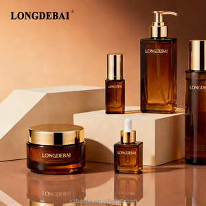 Elegant Amber Glass Serum <b>Bottle</b> Set for Premium Cosmetics 30ml to 150ml Glossy Finish and Airless Pump - Product Image 3