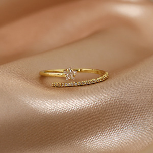 <span class=keywords><strong>Bague</strong></span> ouverte ajustable en laiton, anneau en acier inoxydable, plaqué or, <span class=keywords><strong>2022</strong></span> - Product Image 3