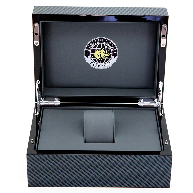 Scatole per orologi di vendita calde Logo personalizzato scatola per orologi in legno in fibra di carbonio scatola per orologi di lusso in legno