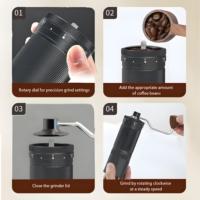 Moulin à café manuel portable en acier inoxydable 420, broyeur conique en aluminium CNC réglable pour expresso, pour la maison, les voyages et le camping