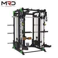 Máquina Smith Multifuncional Todo en Uno para Gimnasio con Cable Crossover, Torre de Pesas, Rack de Sentadillas, Lat Pulldown y Remo Bajo