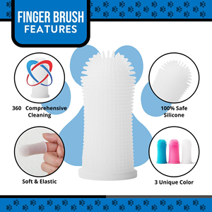 Pet Dental Care Silicone 360 Degree <b>Puppy</b> Pet Dog Tooth Brush Finger <b>Toothbrush</b> Kit with Soft Bristles for Teeth Cleaning - Product Image 4