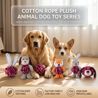 Jouet pour chien en corde de coton, jouet interactif en peluche pour chiot, lapin, renard, pour nettoyer les dents, pour chiens de petite et moyenne taille