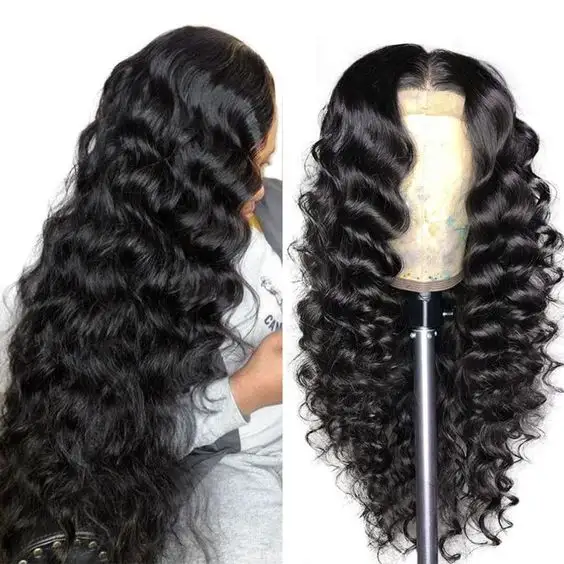 Wholesale Loose Deep Wave Lace Front Wigs For Black Women Virgin Brazilian Hair Glueless Wigs 13x4 Human Hair Lace Front Wig