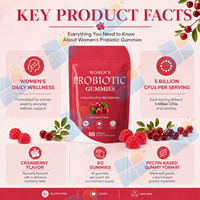 Gummies Probiotiques pour Femmes Saveur Canneberge 5 Milliards d'UFC Soutien Quotidien à la Digestion et au Bien-être Féminin Marque Privée OEM