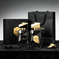 Botol Parfum Kaca Mewah Bentuk Persegi Tidak Beraturan 100ml Botol Parfum Semprot Kaca dengan Kotak Hadiah