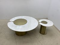 Table basse d'angle de salon ronde de luxe, design nordique moderne, colorée, durable, best-seller