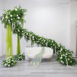Wedding Supplies S Shape <b>artificial</b> <b>flower</b> Backdrop for Party Stage Decor <b>Flower</b> background decoration - Product Image 1