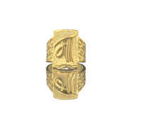 DIVYORO Bague Premium pour Homme Finition Or Cuivre et Laiton Bijoux de Mode Design Classique pour Tenues Décontractées, Professionnelles et de Soirée