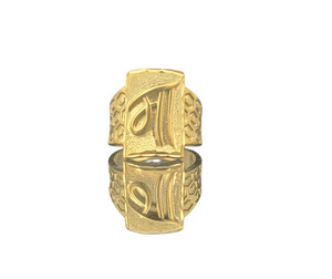 DIVYORO Premium <b>Mens</b> Gold Finish Ring <b>Copper</b> and Brass Fashion Jewelry Classic Design <b>for</b> Casual Business and Party Wear - Product Image 1