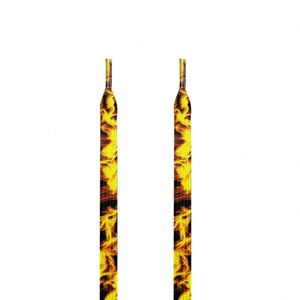 Baskets décontractées YS avec lacets plats de 8 mm à motif flamme, en polyester jaune, violet, vert, rouge - Product Image 2