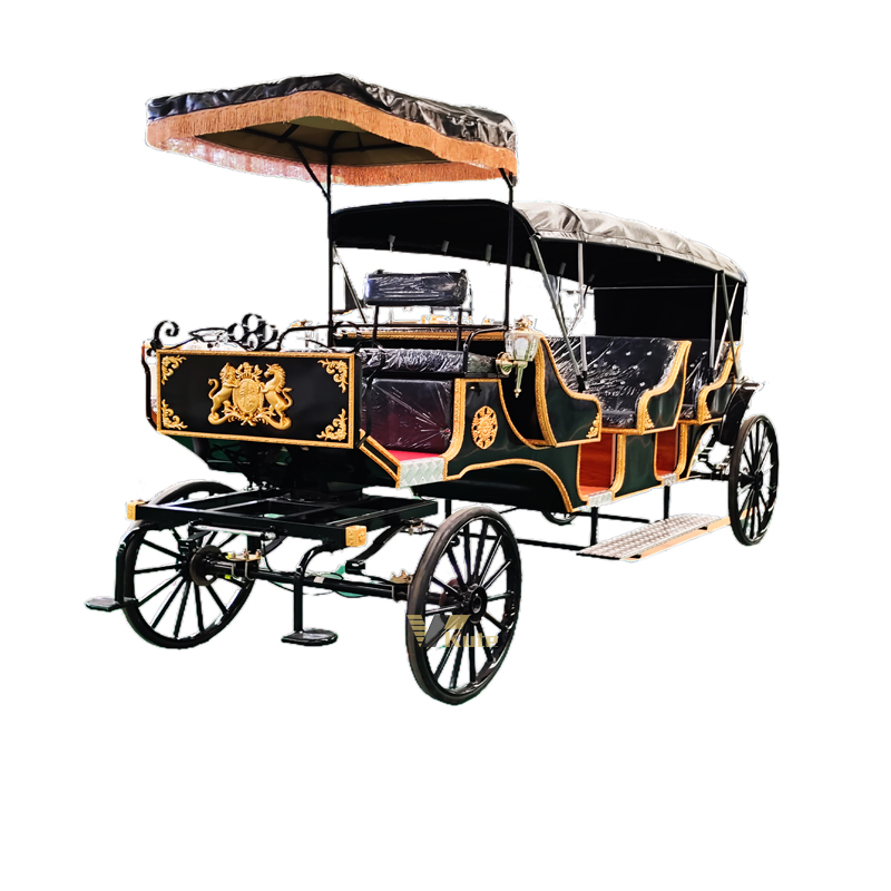 English Style Pumpkin Electric Horseless Carriage Luxury Four Wheels Horse Cart Sightseeing Tourism Horse Carriage
