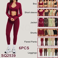 Ensemble de vêtements de sport et de fitness pour femme, tenue de gym personnalisée, comprenant des crop tops à manches courtes et des shorts à taille en V, pour le yoga