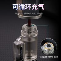 Briquet portable moderne en métal HONEST, coupe-vent, pour le camping, le barbecue, briquet à cigare gonflable